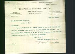Letterhead - The Prox & Brinkman Mfg. Co.