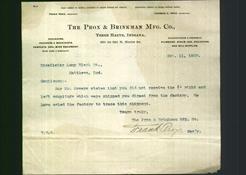 Letterhead - The Prox & Brinkman Mfg. Co.
