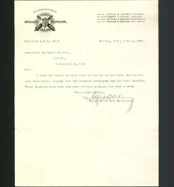 Letterhead - Artillery Battalion