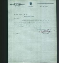 Letterhead - American Steel & Wire Co.