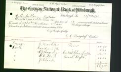 Bank Letterhead - German National Bank of Pittsburgh