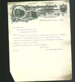 Letterhead - Van Camp Hardware & Iron Co.