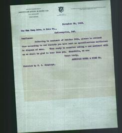 Letterhead - American Steel & Wire Co.
