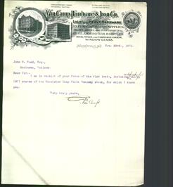 Letterhead - Van Camp Hardware & Iron Co.