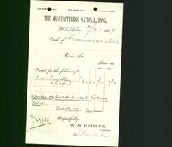 Bank Letterhead - Manufacturers National Bank