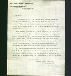 Letterhead - Cuyahoga Wire & Fence Co.