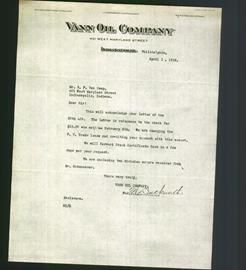 Letterhead - Vann Oil Company