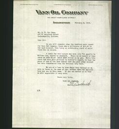 Letterhead - Vann Oil Company
