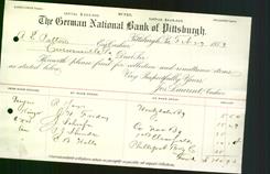Bank Letterhead - German National Bank of Pittsburgh