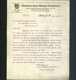 Letterhead - Pittsburgh Steel Company