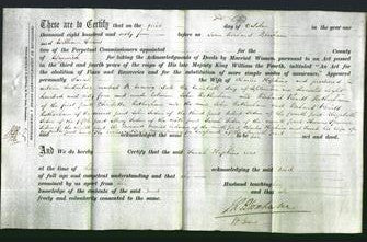 Deed by Married Women - Sarah Hopkins-Original Ancestry