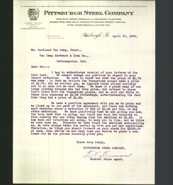 Letterhead - Pittsburgh Steel Company