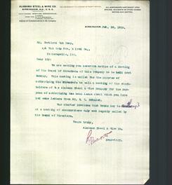 Letterhead - Alabama Steel And Wire Co.