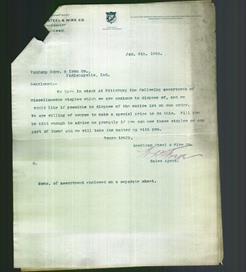 Letterhead - American Steel & Wire Co.