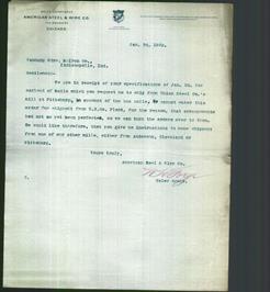 Letterhead - American Steel & Wire Co.