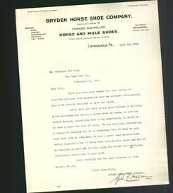 Letterhead - Bryden Horse Shoe Company