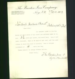 Letterhead - The Burden Iron Company