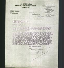 Letterhead - The Bromwell Brush and Wire Goods Company