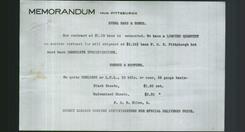 Letterhead - Memorandum from Pittsburgh