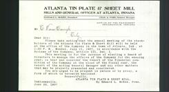 Letterhead - The Atlanta Tin Plate and Sheet Mill