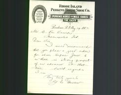 Letterhead - Rhode Island Perkins Horse Shoe Co.