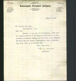 Letterhead - Indianapolis Telephone Company