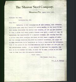 Letterhead - The Sharon Steel Company
