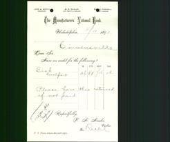 Bank Letterhead - Manufacturers National Bank