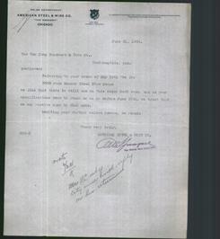 Letterhead - American Steel & Wire Co.