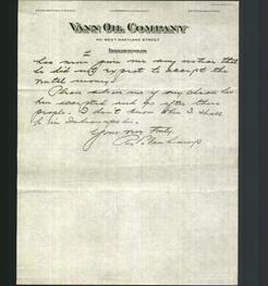 Letterhead - Vann Oil Company