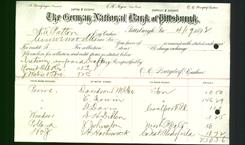 Bank Letterhead - German National Bank of Pittsburgh