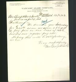 Letterhead - VanCamp Glass Company