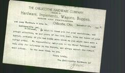 Letterhead - The Chillicothe Hardware Company