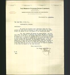 Letterhead - The Wabash Screen Door Company