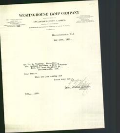 Letterhead - Westinghouse Lamp Company