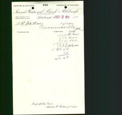 Bank Letterhead - Second National Bank of Pittsburgh