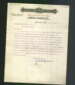 Letterhead - Belfont Iron Works Company