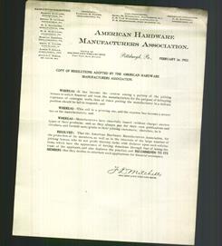 Letterhead - American Hardware Manufacturers Association
