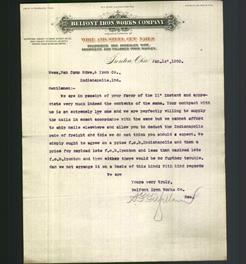 Letterhead - Belfont Iron Works Company