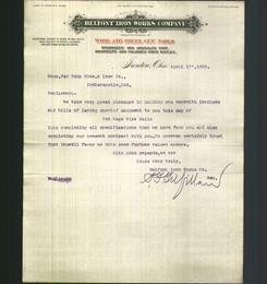 Letterhead - Belfont Iron Works Company