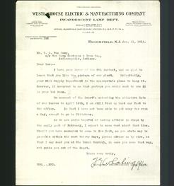 Letterhead - Westinghouse Electric & Manufacturing Company.