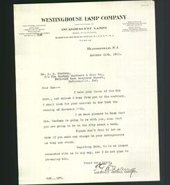 Letterhead - Westinghouse Lamp Company