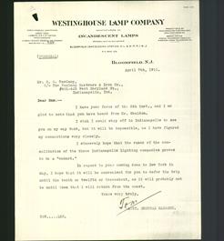 Letterhead - Westinghouse Lamp Company