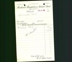 Bank Letterhead - Merchants & Manufacturers National Bank