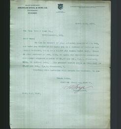 Letterhead - American Steel & Wire Co.