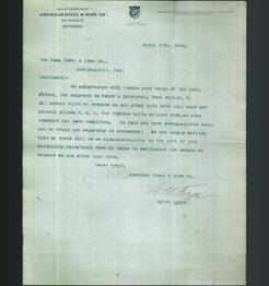 Letterhead - American Steel & Wire Co.