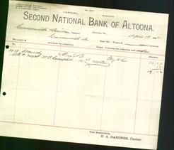 Bank Letterhead - Second National Bank of Altoona
