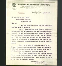 Letterhead - Pittsburgh Steel Company