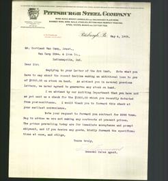 Letterhead - Pittsburgh Steel Company