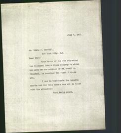 Letter - Mr. Edwin C. Merrill